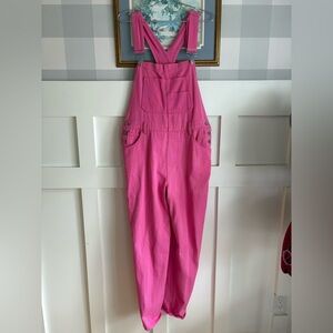 Boho Girly Bright Pink Overalls Jumpsuit Medium